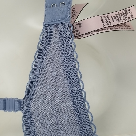 Victoria's Secret Dream Angel Bra Padded Smokey Blue Lace 32C - Picture 6 of 10